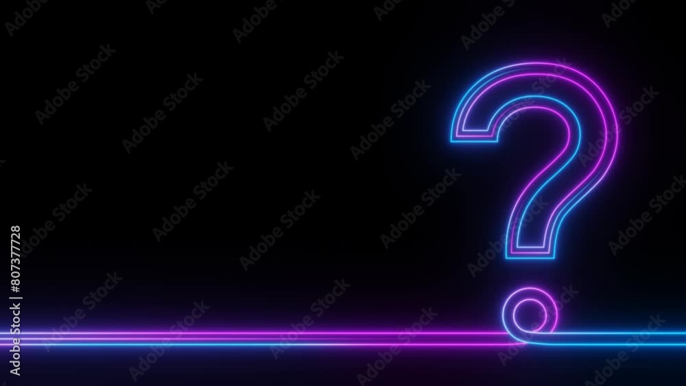 Purple neon question mark loop animation background Purple neon question mark loop animation background