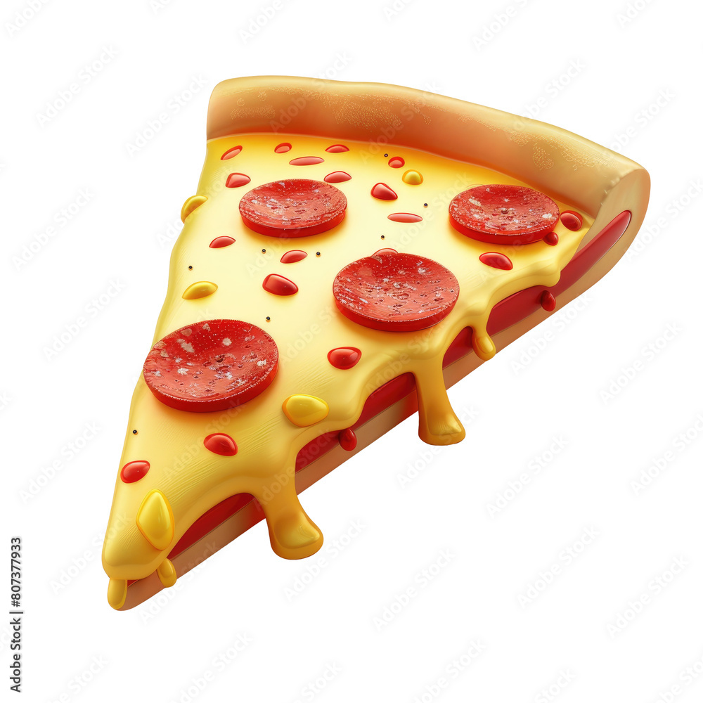 Slice of pizza icon 3D render isolated on white, transparent background PNG Slice of pizza icon 3D render isolated on white, transparent background PNG