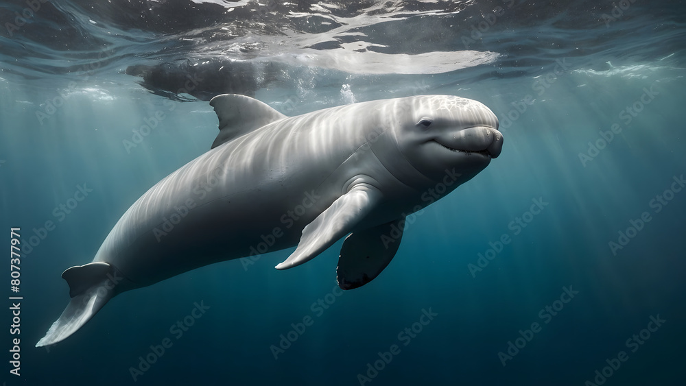 Fototapeta premium A Majestic Beluga Whale