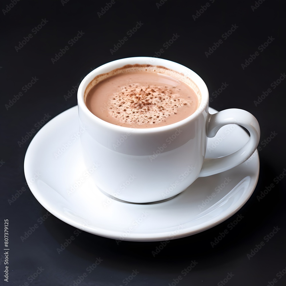 cup of hot chocolate on black background cup of hot chocolate on black background