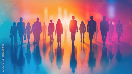 Diversity And Inclusion. Business Employment Leadership. People Silhouettes