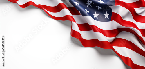 American flag isolated on white background, Veterans Day thank you, Memorial Day holiday background, 4th july day sale, usa flag background design for social media photo