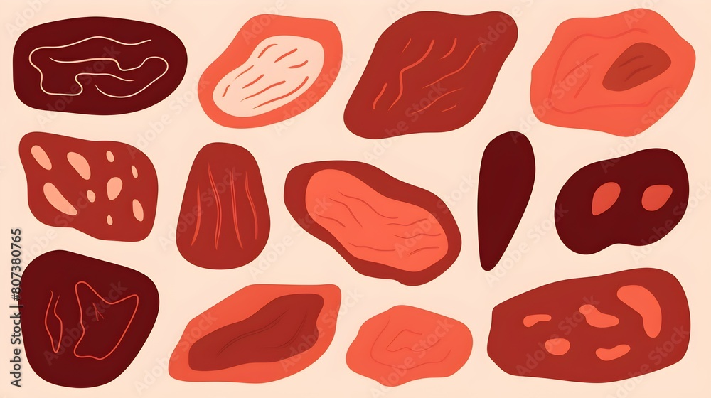 Organic Shapes in red Tones. Flat and minimalistic Wallpaper Organic Shapes in red Tones. Flat and minimalistic Wallpaper
