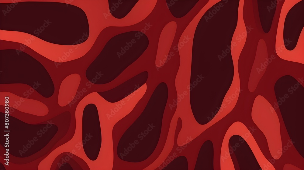 Obraz premium Organic Shapes in ruby Tones. Flat and minimalistic Wallpaper