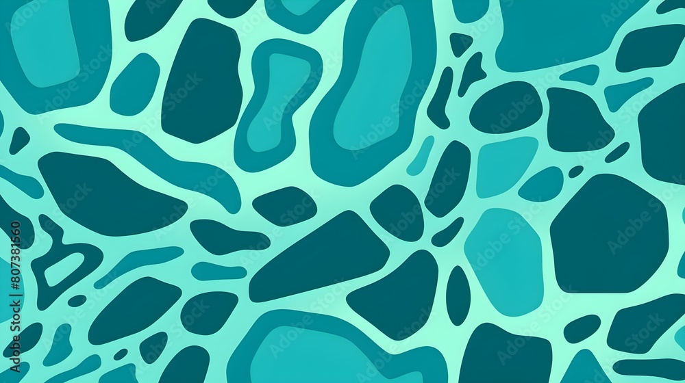Organic Shapes in turquoise Tones. Flat and minimalistic Wallpaper Organic Shapes in turquoise Tones. Flat and minimalistic Wallpaper