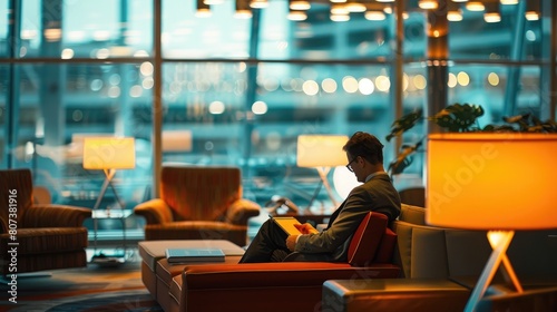Exclusive Airport Lounge Experience with Business Travelers