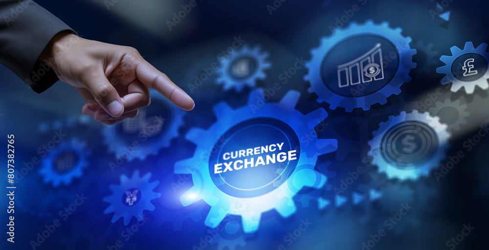Currency Exchange Market Financial concept. Universal financial background Currency Exchange Market Financial concept. Universal financial background