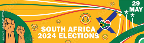 South Africa 2024 elections vector banner design.