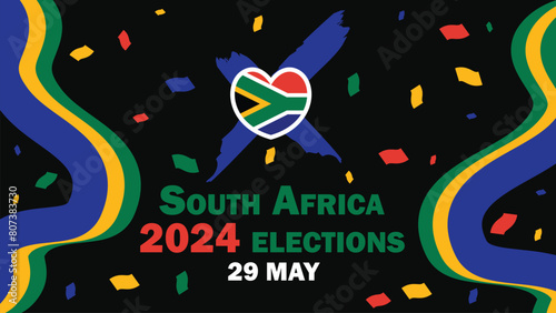South Africa 2024 elections vector banner design.