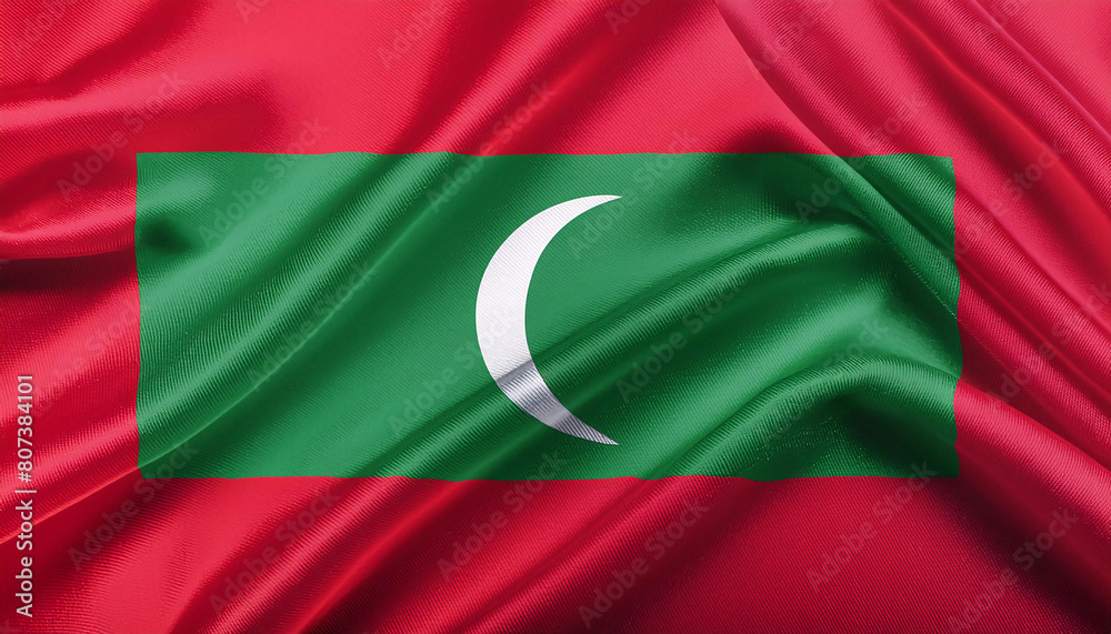 Realistic Artistic Representation of Maldives waving flag Realistic Artistic Representation of Maldives waving flag