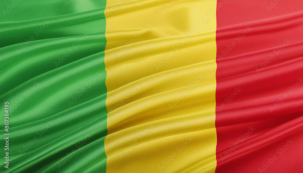 Realistic Artistic Representation of Mali waving flag