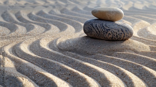 zen garden  a calm zen garden with raked sand and smooth stones  promoting relaxation and harmony in a tranquil setting
