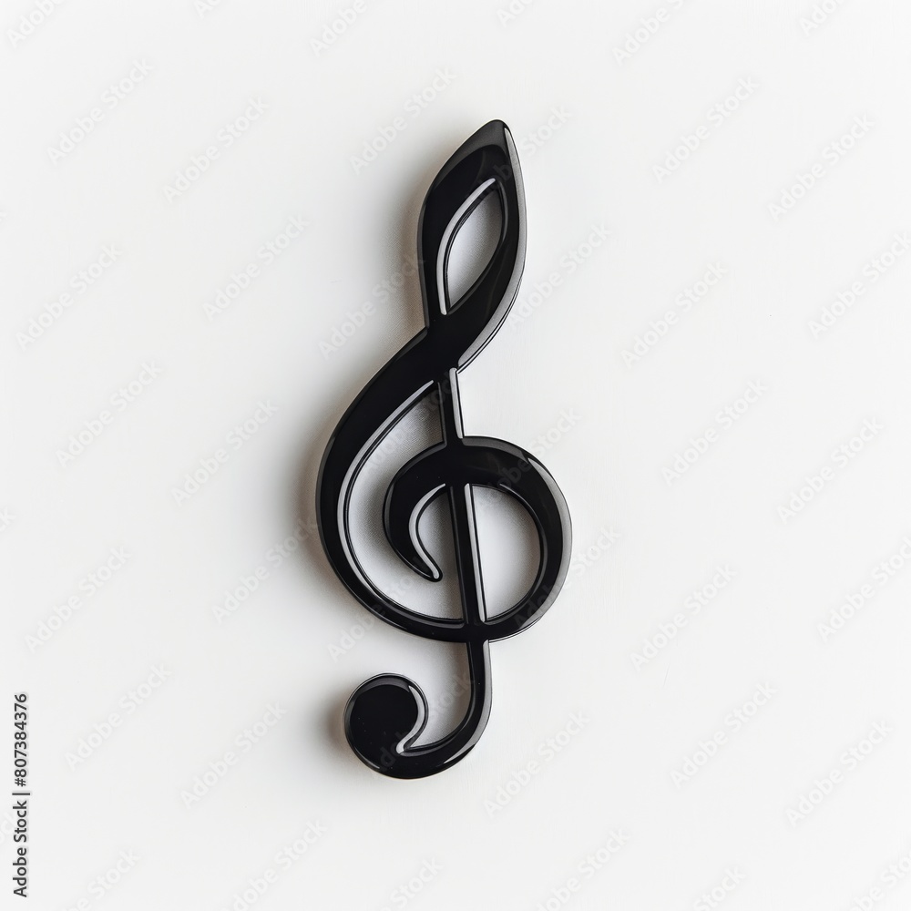 Elegant black treble clef on white background Elegant black treble clef on white background