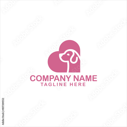 simple pet dog and cat logo design
