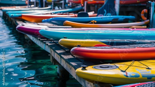 Wallpaper Mural A row of colorful kayaks lined up next to each other, ready for water sports or adventures. Torontodigital.ca