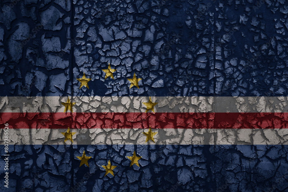 flag of cape verde on a old grunge metal rusty cracked wall background flag of cape verde on a old grunge metal rusty cracked wall background