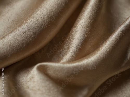 Close-up of beautiful mulberry silk in luxurious cream color