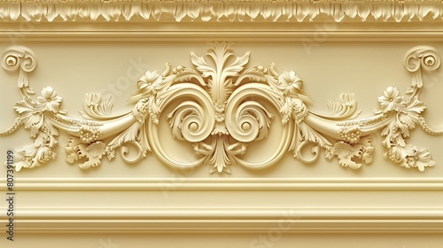 Luxurious Gold Ornamental Border on White Background.