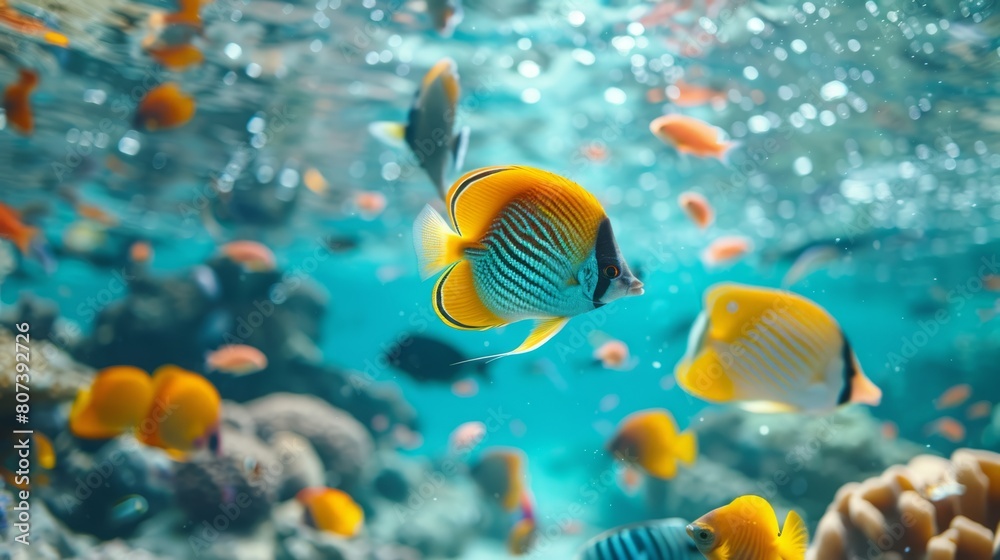 underwater marine life, exploring deep sea with exotic fish gliding through turquoise waters, discovering underwater tropical life underwater marine life, exploring deep sea with exotic fish gliding through turquoise waters, discovering underwater tropical life