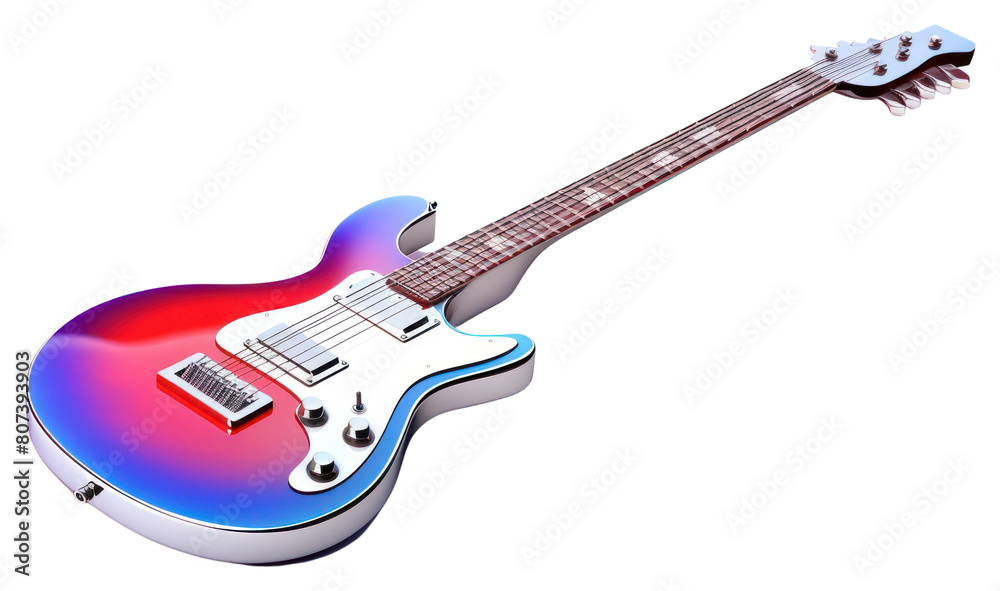 Obraz premium PNG Guitar white background string purple.