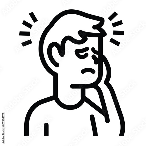 Illustration of a man holding his cheek in pain.