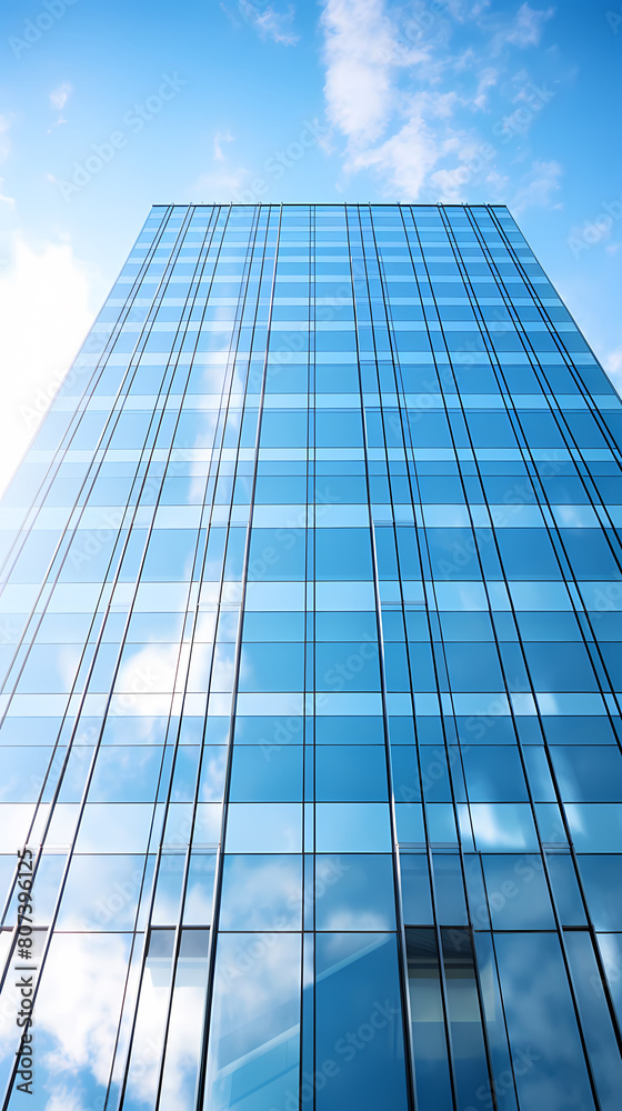 Glass skyscrapers reflect the sky Glass skyscrapers reflect the sky