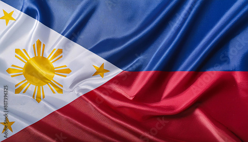 Realistic Artistic Representation of Philippines waving flag