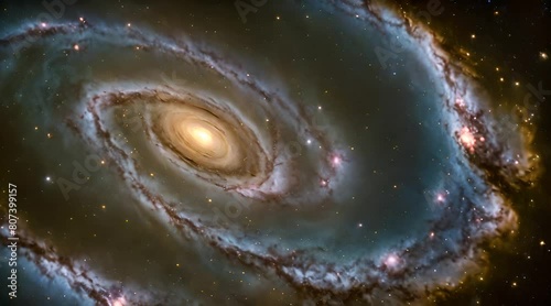 Spiral galaxy in deep space loop animation  photo