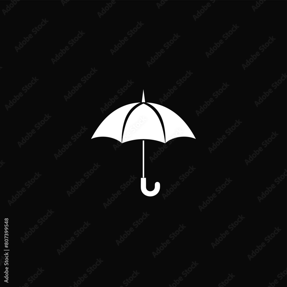 Minimalistic black and white illustration of a single umbrella. Minimalistic black and white illustration of a single umbrella.