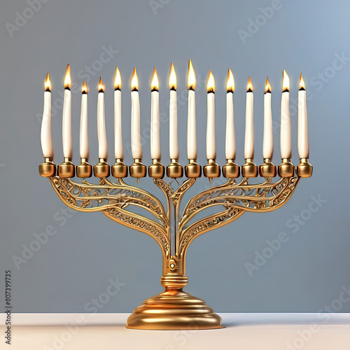 hanukkah menorah with candles - Jews photo
