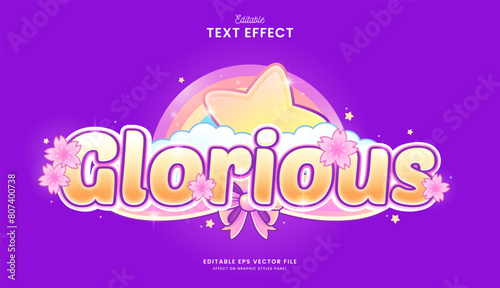 decorative editable glorious star text effect vector design