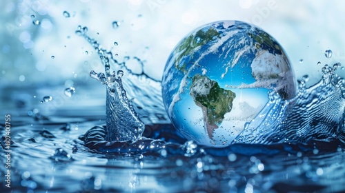 A water globe is seen floating on top of a body of water.