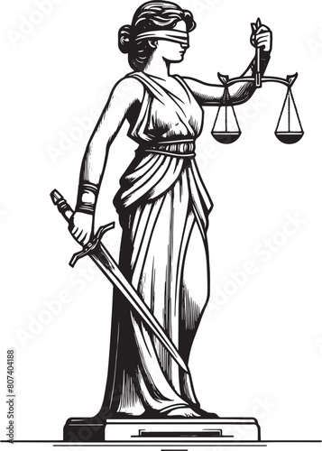 Themis with Sword and Scales Guardian of Equity Lady Justice