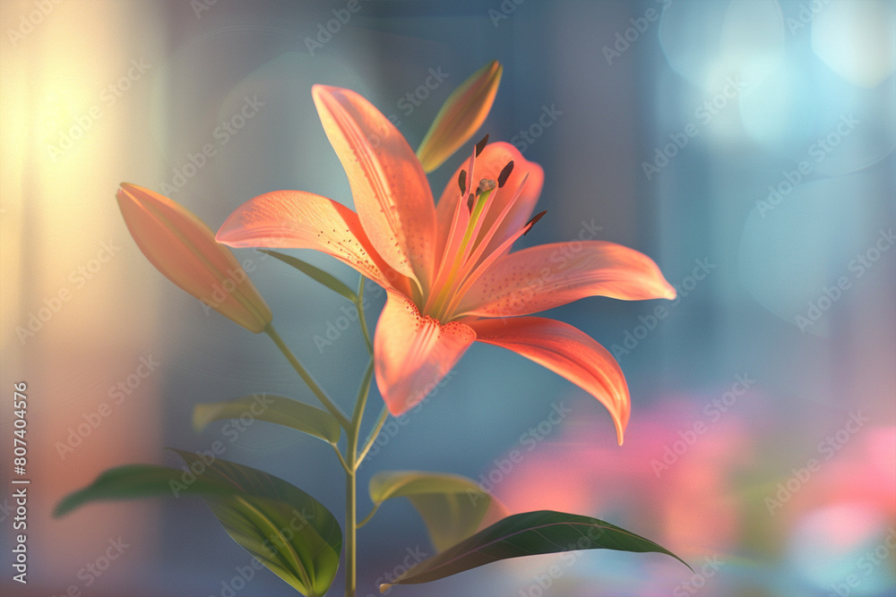 Fototapeta premium Orange lily flower 