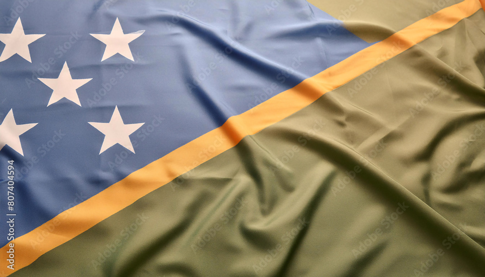 Realistic Artistic Representation of Solomon Islands waving flag Realistic Artistic Representation of Solomon Islands waving flag