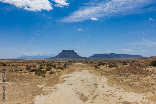 The rugged backcountry Factory Butte Road. photo