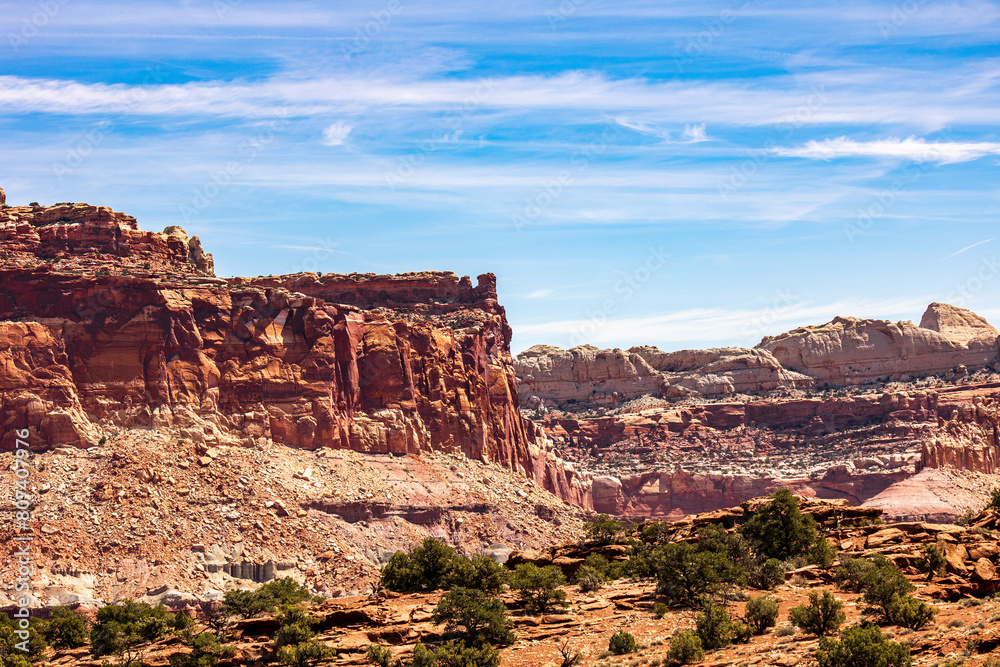 Beautiful landscape view of Capitol Reef National Park.