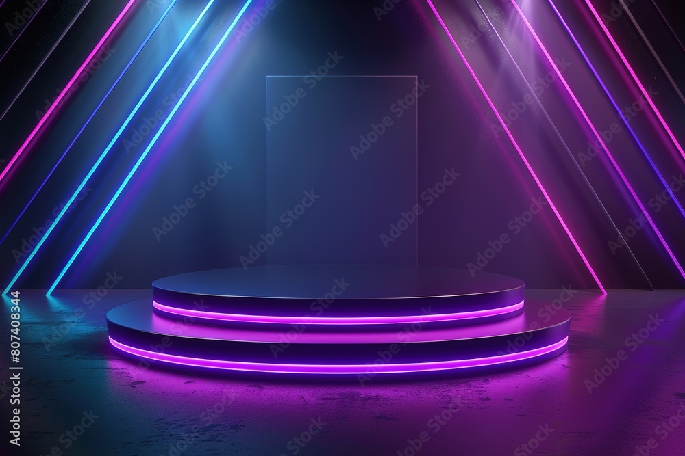 diagonal neon and podium diagonal neon and podium