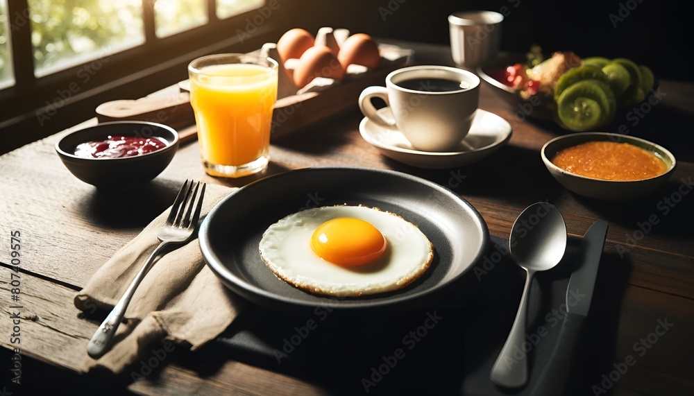 breakfast with fried eggs