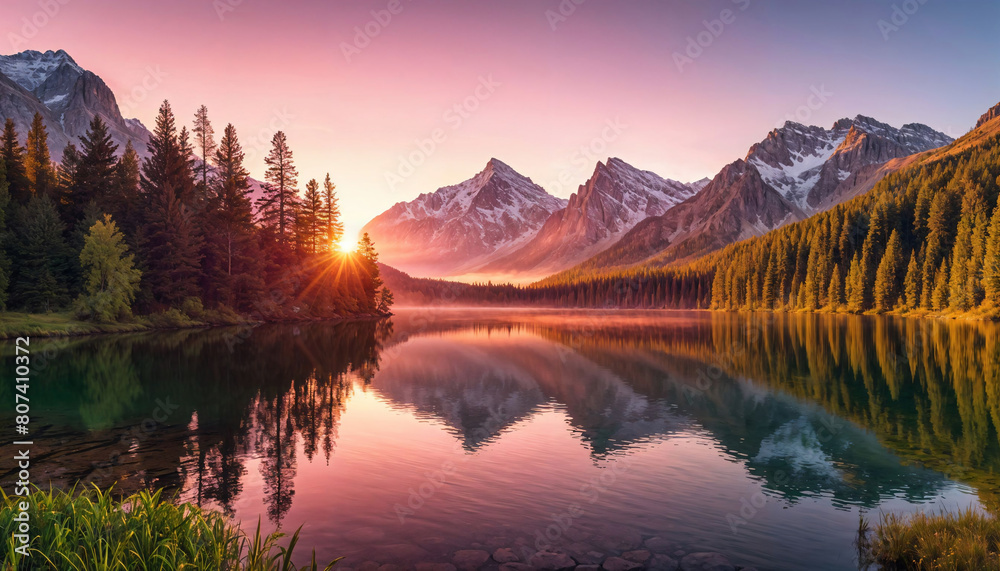 Majestic Mountains at Dawn