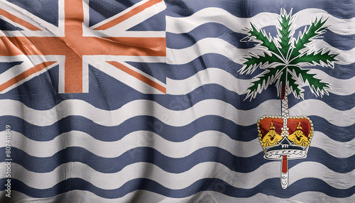 Realistic Artistic Representation of The British Indian Ocean Territory waving flag photo