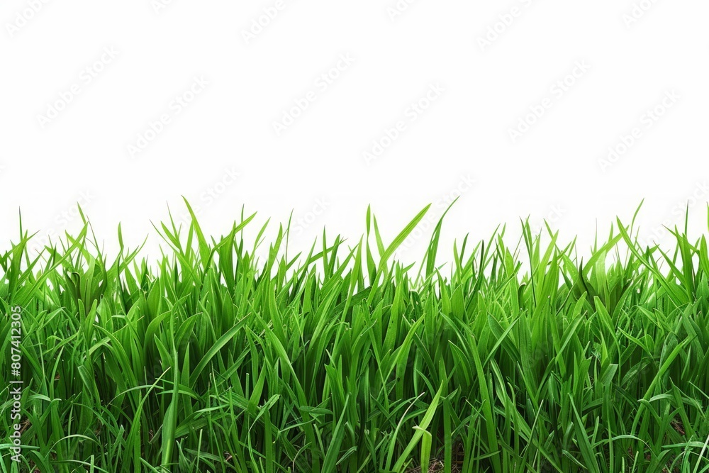 Fototapeta premium A long green grass field with no other objects in the image