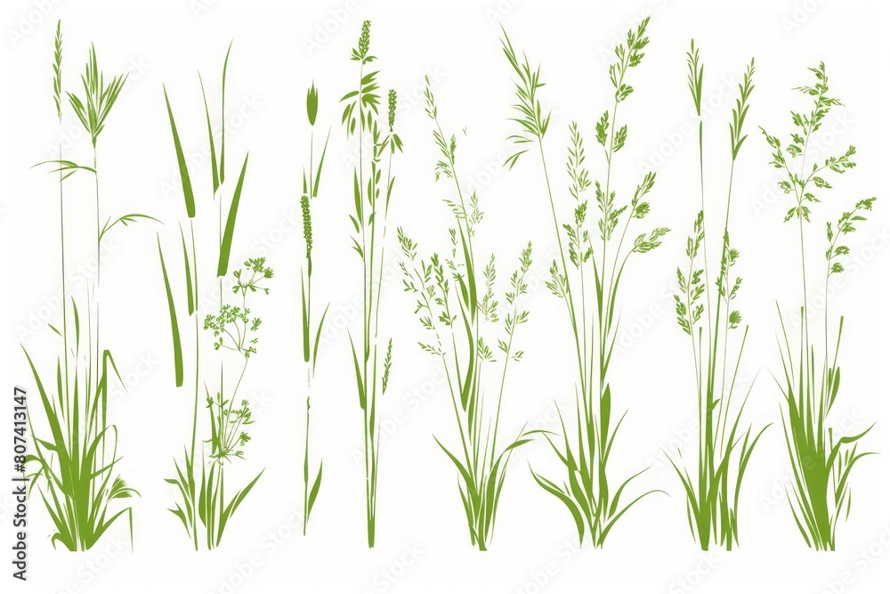 Nature's Tapestry: A Diverse Collection of Green Plants and Grasses Woven Together. Nature's Tapestry: A Diverse Collection of Green Plants and Grasses Woven Together.