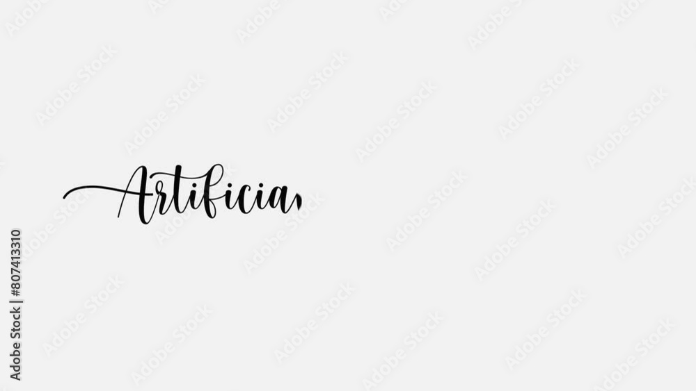 Artificial Intelligence Animation Text with dust sprinkle particle effect on white screen . Animated Artificial IntelligenceHandwritten , 4K Footage Artificial Intelligence Animation Text with dust sprinkle particle effect on white screen . Animated Artificial IntelligenceHandwritten , 4K Footage