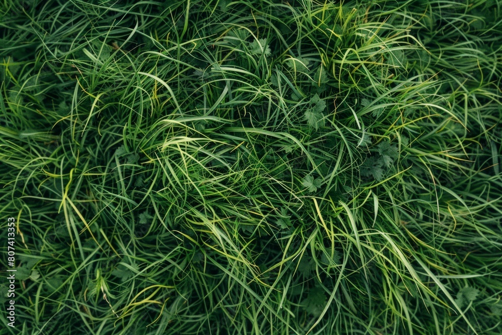 Emerald Majesty: A Macro View of a Serene Green Field of Grass. Emerald Majesty: A Macro View of a Serene Green Field of Grass.