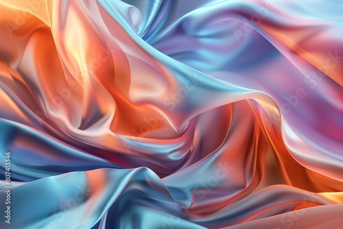 Beautiful Abstract 3D Background with Smooth Silky Shapes