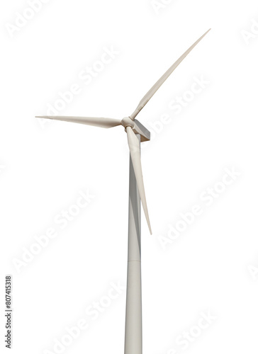 Eco Friendly Isolated Wind Turbine. Transparent PNG Photograph.