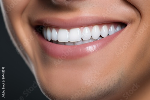 close-up of a smiling mouth with perfect white teeth
