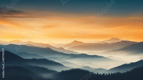Serene mountain landscape at sunset