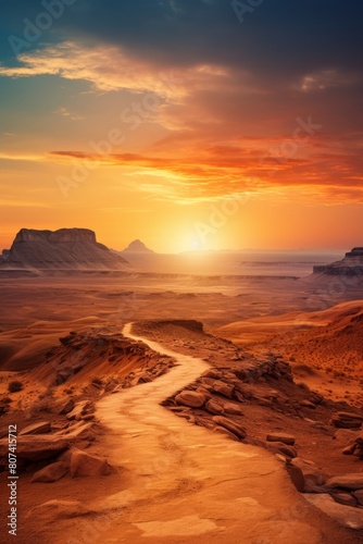 Breathtaking desert sunset landscape